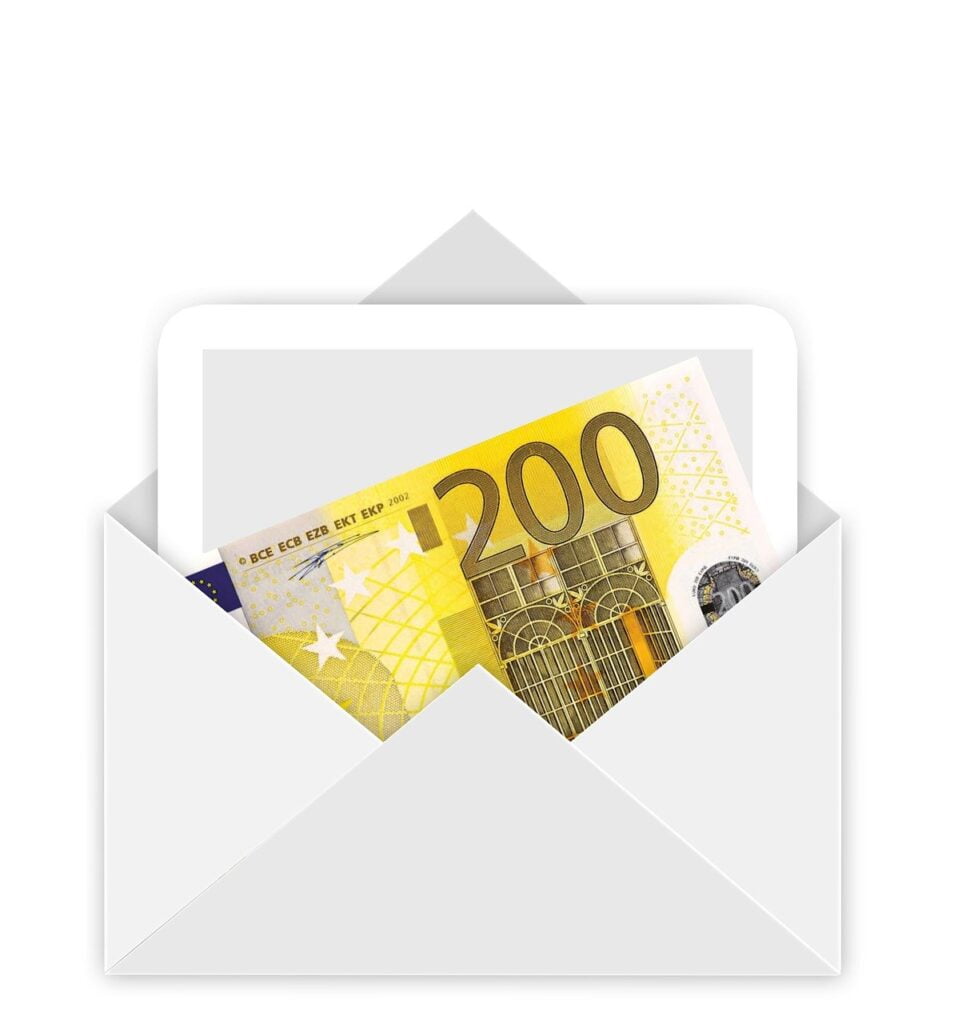 envelope, money, euro