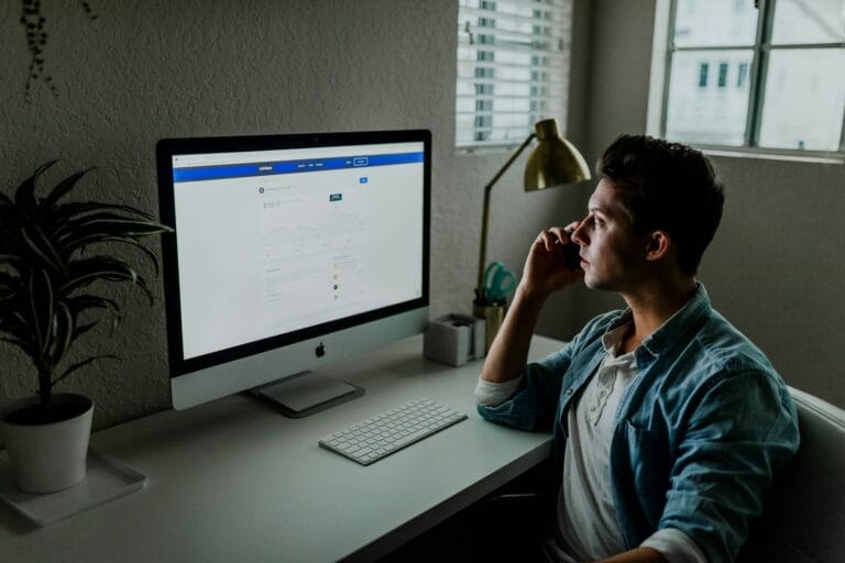 man in blue denim jacket facing turned on monitor-Email marketing resources